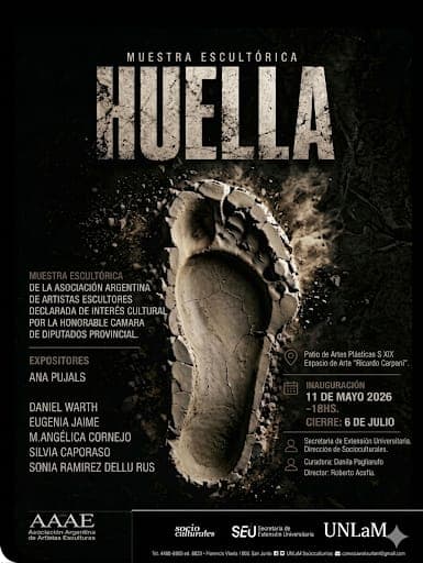 Flyer — La Huella — Muestra en la UNLaM — Universidad Nacional de La Matanza