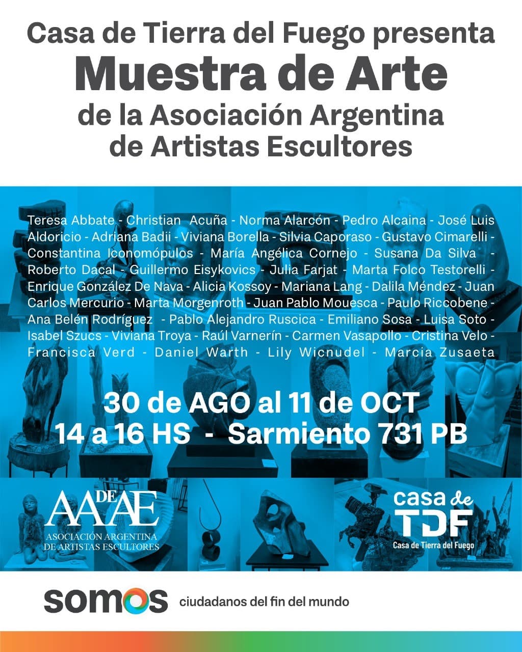 Flyer — Muestra de Arte en la Casa de Tierra del Fuego