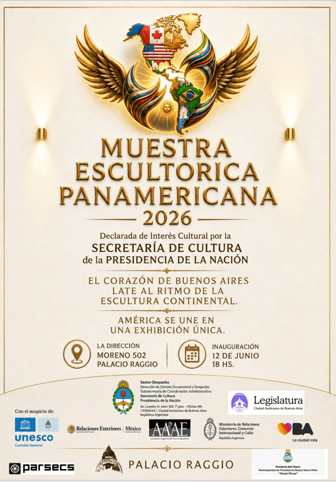 Flyer — Muestra Escultórica Panamericana en el Palacio Raggio